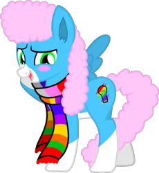 Size: 3965x4316 | Tagged: safe, artist:lincolnbrewsterfan, artist:the cool mule, artist:themysteryeevee, derpibooru import, oc, oc:unlucky, hybrid, mule, pegasus, pony, .svg available, bashful, blush sticker, blushing, clothes, coat markings, commission, ear fluff, green eyes, hoof on head, image, inkscape, lightbulb, male, one winged pegasus, pink mane, pink tail, png, raised hoof, scarf, scribbles, simple background, socks (coat marking), stallion, striped scarf, tail, transparent background, vector
