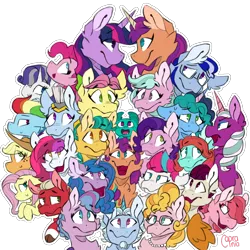 Size: 2000x2000 | Tagged: safe, artist:caprania, derpibooru import, applejack, fluttershy, hitch trailblazer, izzy moonbow, phyllis cloverleaf, pinkie pie, pipp petals, posey (g5), princess twilight 2.0, queen haven, rainbow dash, rarity, rocky riff, sparky sparkeroni, sprout cloverleaf, sunny starscout, twilight sparkle, twilight sparkle (alicorn), zipp storm, alicorn, earth pony, pegasus, pony, unicorn, g5, my little pony: a new generation, the last problem, spoiler:g5, alphabittle blossomforth, argyle starshine, dahlia, g4, group, image, jazz hooves, mane five (g5), mane six, misty brightdawn, older, older rainbow dash, older rarity, older twilight, opaline arcana, png, race swap, self paradox, self ponidox, simple background, sunnycorn, thunder (g5), transparent background, windy (g5), zoom zephyrwing