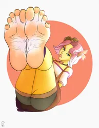 Size: 2550x3300 | Tagged: suggestive, artist:6o6chitzzy, derpibooru import, vignette valencia, human, equestria girls, ankle tied, breasts, feet, fetish, foot fetish, image, looking at you, png, soles, tied up, valenci-ass, vignettesub
