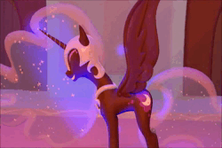 Size: 720x480 | Tagged: suggestive, artist:acid flask, derpibooru import, nightmare moon, alicorn, pony, 3d, animated, bedroom eyes, butt, butt expansion, castle, castle of the royal pony sisters, female, fire, giant pony, giantess, growth, growth spell, happy, huge butt, image, large butt, lowres, lying down, macro, mare, night, prone, sexy, source filmmaker, spell, spread wings, stupid sexy nightmare moon, torch, webm, wing growth, wings, youtube link
