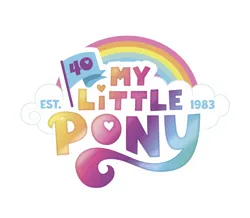 Size: 1696x1476 | Tagged: safe, derpibooru import, official, 40th anniversary, image, my little pony logo, png, simple background, white background