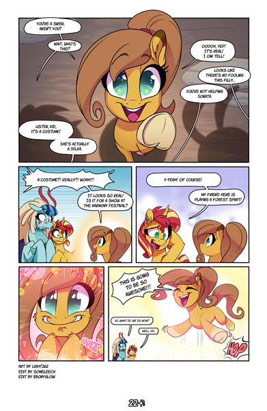 Size: 3500x5369 | Tagged: safe, artist:jadedjynx, artist:light262, derpibooru import, sonata dusk, sunset shimmer, oc, oc:cynthia, earth pony, pony, siren, unicorn, comic:together forever, female, filly, foal, image, jpeg, multiple characters