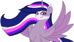 Size: 1903x1086 | Tagged: safe, artist:westrail642fan, twilight sparkle, my little pony: tell your tale, corrupted twilight sparkle, facial markings, glowing eyes, glowing mane, glowing tail, image, png, simple background, spread wings, style emulation, transparent background, wings