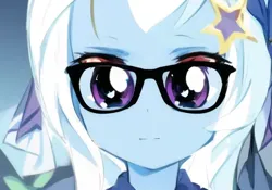 Size: 640x448 | Tagged: safe, artist:luckreza8, derpibooru import, edit, edited screencap, machine learning generated, screencap, trixie, human, equestria girls, rainbow rocks, anime, female, glasses, image, looking at you, pinegraph, png