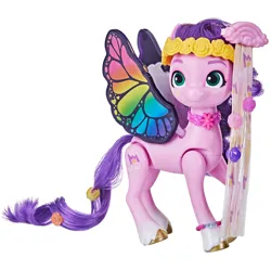 Size: 4391x4391 | Tagged: safe, derpibooru import, official, pipp petals, pegasus, pony, my little pony: make your mark, bridlewoodstock, butterfly wings, female, g5, hair extensions, image, jpeg, mare, merchandise, simple background, style of the day, toy, transparent background, white background, wings