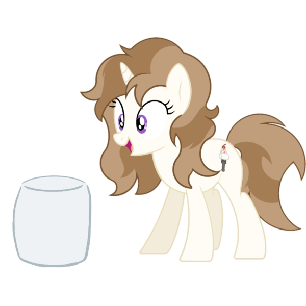 Size: 720x720 | Tagged: artist needed, safe, derpibooru import, oc, oc:fluffymarsh, pony, unicorn, amazed, brown mane, cute, female, food, happy, image, mare, marshmallow, png, purple eyes, show accurate, silly, silly pony, simple background, smiling, solo, sparkly eyes, transparent background, wingding eyes