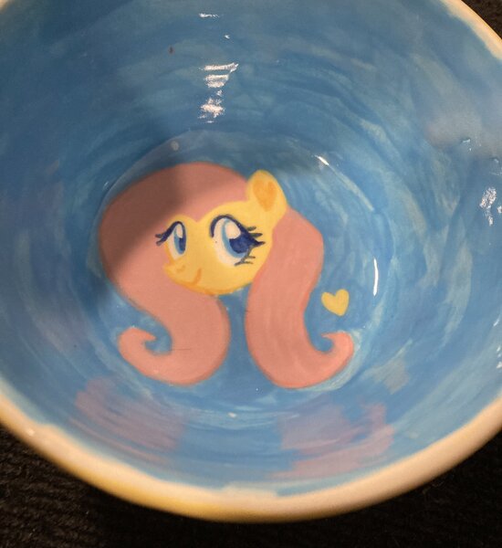 Size: 1878x2048 | Tagged: safe, artist:raystarkitty, fluttershy, pegasus, pony, bowl, craft, female, heart, image, jpeg, mare, solo