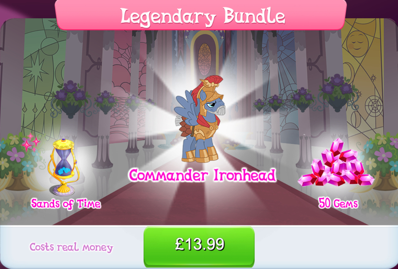 Size: 1268x856 | Tagged: safe, derpibooru import, official, captain ironhead, pegasus, pony, armor, beard, bundle, costs real money, english, facial hair, gameloft, gem, helmet, hourglass, image, jpeg, male, mobile game, my little pony: magic princess, numbers, sale, scar, solo, solo focus, spread wings, stallion, text, wings