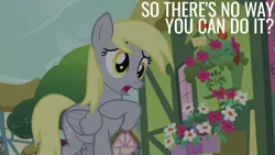 Size: 1920x1080 | Tagged: safe, derpibooru import, edit, edited screencap, editor:quoterific, screencap, derpy hooves, pegasus, pony, slice of life (episode), female, image, mare, open mouth, png, solo