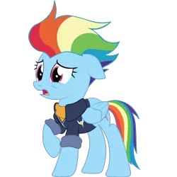 Size: 1200x1200 | Tagged: safe, artist:prixy05, derpibooru import, rainbow dash, pegasus, pony, betrayed, female, folded wings, frown, image, mare, older, older rainbow dash, open mouth, png, raised hoof, simple background, solo, transparent background, vector, wings