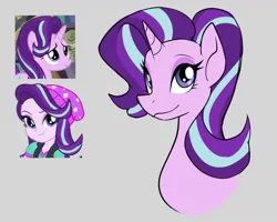 Size: 1280x1024 | Tagged: safe, artist:ecstasydemon, derpibooru import, starlight glimmer, human, pony, unicorn, equestria girls, bust, image, jpeg, smiling, solo