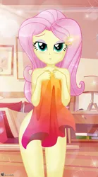 Size: 1833x3308 | Tagged: suggestive, artist:charliexe, fluttershy, equestria girls, covering, image, nudity, png