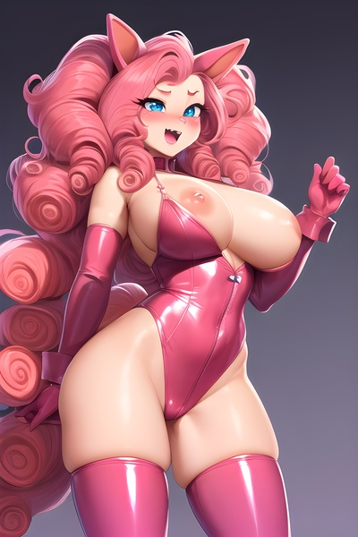 Size: 2048x3072 | Tagged: questionable, derpibooru import, machine learning generated, stable diffusion, pinkie pie, human, anime, apron, areola, ass, big breasts, blushing, breasts, busty pinkie pie, butt, clothes, corset, eared humanization, ears, erect nipples, female, gloves, high res, huge breasts, humanized, image, jpeg, latex, latex gloves, latex socks, long hair, looking at you, naked apron, nipple outline, nipples, nudity, open mouth, open smile, partial nudity, skindentation, smiling, socks, solo, solo female, tail, tailed humanization