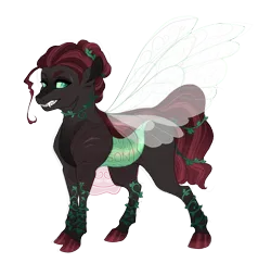 Size: 2687x2600 | Tagged: safe, artist:gigason, derpibooru import, oc, oc:firethorn, unofficial characters only, changepony, hybrid, pony, female, image, interspecies offspring, magical lesbian spawn, offspring, parent:queen chrysalis, parent:roseluck, png, simple background, solo, transparent background
