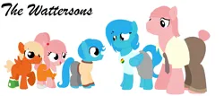 Size: 1165x499 | Tagged: safe, artist:harmonicdreemur1308, derpibooru import, ponified, pegasus, pony, base used, clothes, colt, darwin watterson, female, filly, foal, gumball watterson, image, male, mare, nicole watterson, png, simple background, stallion, the amazing world of gumball, white background, wings