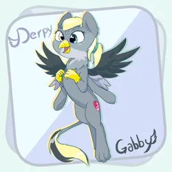 Size: 4500x4500 | Tagged: safe, artist:felldeal, derpibooru import, derpy hooves, gabby, gryphon, pegasus, fusion, image, png, solo