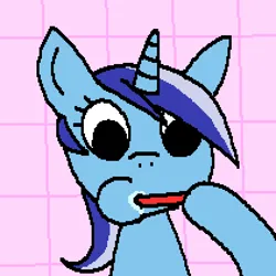 Size: 422x422 | Tagged: safe, artist:hyloaf, derpibooru import, minuette, pony, unicorn, brushing teeth, female, image, mare, png, toothbrush