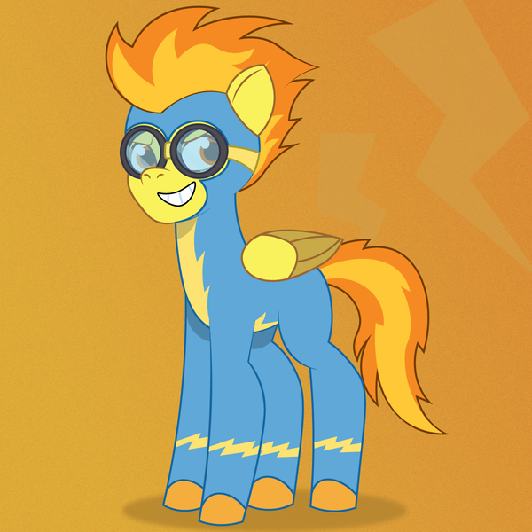 Size: 1200x1200 | Tagged: safe, artist:prixy05, derpibooru import, spitfire, pegasus, pony, my little pony: tell your tale, g4, g4 to g5, g5, generation leap, image, orange background, png, simple background, solo, wonderbolts