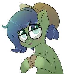 Size: 4000x4200 | Tagged: safe, artist:fluffyxai, derpibooru import, oc, oc:gray hat, unofficial characters only, pony, blushing, commission, glasses, image, looking at you, png, shy, smiling, solo, ych result
