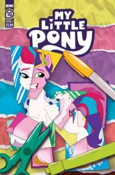 Size: 2063x3131 | Tagged: safe, artist:nanook123, derpibooru import, idw, official, pipp petals, zipp storm, pegasus, pony, spoiler:comic, spoiler:g5comic, spoiler:g5comic16, colored wings, comic cover, crown, eyebrows, female, folded wings, g5, high res, image, jewelry, jpeg, mare, multicolored wings, my little pony logo, official comic, pen, regalia, scissors, wings