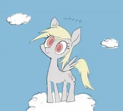 Size: 1534x1380 | Tagged: safe, artist:noupu, derpibooru import, derpy hooves, pegasus, pony, cloud, colored pupils, female, image, jpeg, mare, on a cloud, sky, solo, standing on a cloud