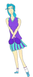 Size: 1388x3216 | Tagged: safe, artist:nightfallgloam, derpibooru import, lighthoof, human, arm boob squeeze, cheerleader, cheerleader outfit, clothes, humanized, image, pleated skirt, png, pom pom, shoes, skirt, socks, tanktop