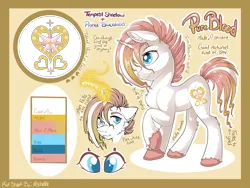 Size: 2224x1668 | Tagged: safe, artist:mychelle, derpibooru import, oc, oc:pure blood, pony, unicorn, image, magic, male, offspring, parent:prince blueblood, parent:tempest shadow, png, reference sheet, solo, stallion