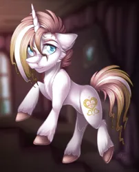 Size: 2423x2993 | Tagged: safe, artist:mychelle, derpibooru import, oc, oc:pure blood, pony, unicorn, image, male, offspring, parent:prince blueblood, parent:tempest shadow, png, solo, stallion