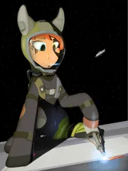 Size: 3000x4000 | Tagged: safe, artist:apuljack, derpibooru import, oc, oc:rusty gears, unofficial characters only, earth pony, pony, image, png, solo, space, spacesuit, the expanse, welding