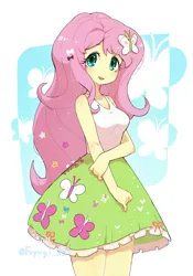 Size: 2100x3000 | Tagged: safe, artist:fuyugi, derpibooru import, fluttershy, equestria girls, breasts, cute, image, looking at you, open mouth, png, shyabetes