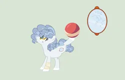Size: 3344x2160 | Tagged: safe, artist:roseloverofpastels, derpibooru import, oc, oc:blue jay, earth pony, pony, ball, base used, female, image, magical gay spawn, mare, mirror, offspring, parent:party favor, parent:prince blueblood, png, simple background, solo