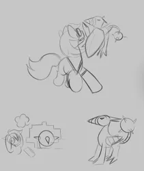 Size: 1080x1280 | Tagged: safe, artist:boxybrown, derpibooru import, oc, pony, robot, image, jpeg, male, sketch, stallion