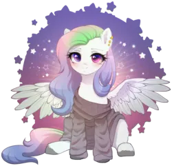 Size: 2213x2132 | Tagged: safe, artist:avrameow, derpibooru import, part of a set, oc, unofficial characters only, pegasus, pony, clothes, commission, image, oversized clothes, pegasus oc, png, simple background, solo, sweater, transparent background, wings, ych result