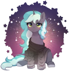 Size: 2074x2120 | Tagged: safe, artist:avrameow, derpibooru import, part of a set, oc, unofficial characters only, pony, unicorn, clothes, commission, horn, image, oversized clothes, png, simple background, solo, sweater, transparent background, unicorn oc, ych result