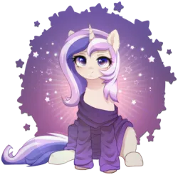 Size: 2158x2112 | Tagged: safe, artist:avrameow, derpibooru import, part of a set, oc, unofficial characters only, pony, unicorn, clothes, commission, horn, image, oversized clothes, png, simple background, solo, sweater, transparent background, unicorn oc, ych result