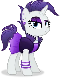 Size: 2967x3804 | Tagged: safe, artist:anime-equestria, derpibooru import, rarity, pony, unicorn, alternate hairstyle, bracelet, clothes, ear piercing, eyeshadow, female, horn, image, jacket, jewelry, looking at you, makeup, mare, necklace, piercing, png, punk, raripunk, simple background, skirt, solo, sparkles, transparent background, vector