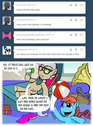 Size: 700x948 | Tagged: dead source, safe, artist:owlor, derpibooru import, mayor mare, oc, oc:rolly, pony, beach ball, colt, foal, from the desk of mayor mare, gramophone, image, male, png, sunglasses