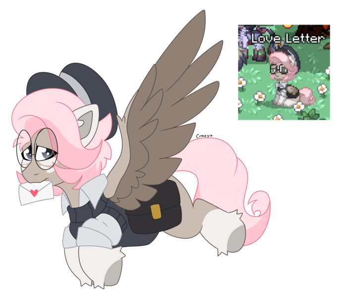 Size: 6304x5308 | Tagged: safe, artist:crazysketch101, derpibooru import, oc, oc:love letter, pegasus, pony, image, mail, png