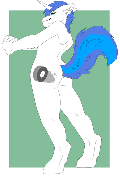 Size: 2761x4096 | Tagged: safe, artist:wolfyakugaa, derpibooru import, oc, oc:shifting gear, anthro, unicorn, image, multicolored tail, nudity, png, simple background, solo, tail