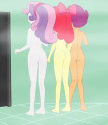 Size: 3380x3912 | Tagged: suggestive, artist:gmaplay, banned from derpibooru, deleted from derpibooru, derpibooru import, apple bloom, scootaloo, sweetie belle, equestria girls, bloom butt, butt, cutie mark crusaders, image, nudity, older, older apple bloom, older scootaloo, older sweetie belle, png, scootabutt, shower, solo, sweetie butt