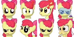 Size: 384x192 | Tagged: safe, artist:scootaloormayfly, derpibooru import, apple bloom, earth pony, pony, adorabloom, bloodshot eyes, bow, cute, drug use, drugs, exclamation point, goggles, goggles on head, image, meth, multeity, picture for breezies, pixel art, png, potion, question mark, rpg maker, simple background, skull, solo, sprite, transparent background