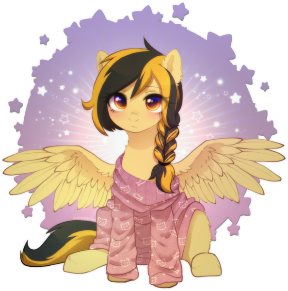 Size: 2091x2112 | Tagged: safe, artist:avrameow, derpibooru import, part of a set, oc, unofficial characters only, pegasus, pony, clothes, commission, image, oversized clothes, pegasus oc, png, simple background, solo, sweater, transparent background, wings, ych result