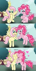 Size: 4096x8059 | Tagged: safe, artist:usadude, derpibooru import, fluttershy, pinkie pie, original species, pegasus, pony, rubber pony, image, latex, png, rubber, shiny, squeak, squeaky
