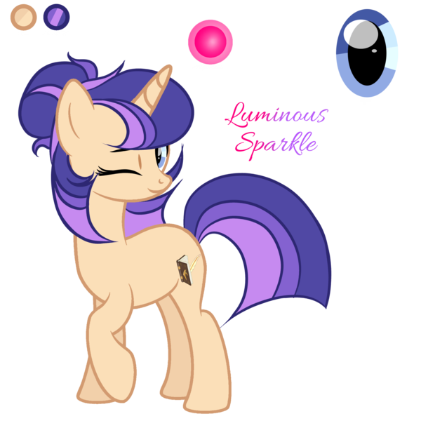 Size: 2048x2048 | Tagged: safe, artist:harmonyvitality-yt, derpibooru import, oc, unofficial characters only, pony, unicorn, base used, female, horn, image, mare, offspring, one eye closed, parent:flash sentry, parent:twilight sparkle, parents:flashlight, png, raised hoof, simple background, smiling, solo, transparent background, unicorn oc, wink