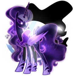 Size: 2048x2048 | Tagged: safe, artist:harmonyvitality-yt, derpibooru import, oc, unofficial characters only, alicorn, pony, alicorn oc, base used, glow, glowing eyes, hoof shoes, horn, image, parent:pony of shadows, parent:tantabus, png, simple background, solo, transparent background, wings