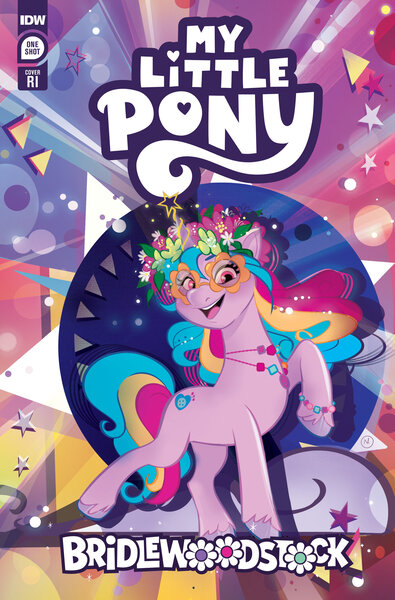 Size: 2063x3131 | Tagged: safe, derpibooru import, idw, official, izzy moonbow, pony, unicorn, spoiler:comic, spoiler:g5comic, bridlewoodstock, comic cover, female, g5, high res, image, jpeg, mare, my little pony logo, official comic