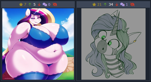 Size: 527x287 | Tagged: suggestive, artist:stray prey, derpibooru import, editor:rainbowkiller01, machine learning generated, novelai, stable diffusion, princess cadance, oc, oc:forest glade, unofficial characters only, anthro, hybrid, pony, zebra, zebracorn, zony, derpibooru, twibooru, bbw, belly, big belly, big breasts, bra, breasts, bust, busty princess cadance, clothes, ear piercing, earring, fat, female, gray background, horn, huge belly, huge breasts, hybrid oc, image, jewelry, juxtaposition, mare, meta, obese, panties, piercing, png, princess decadence, simple background, solo, ssbbw, surprised, thighs, thunder thighs, underwear, wide hips
