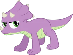 Size: 3046x2307 | Tagged: safe, artist:peternators, derpibooru import, spike, dinosaur, triceratops, horn, image, male, png, simple background, solo, species swap, transparent background