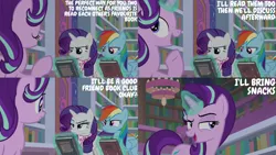 Size: 2000x1125 | Tagged: safe, derpibooru import, edit, edited screencap, editor:quoterific, screencap, rainbow dash, rarity, starlight glimmer, the end in friend, image, png