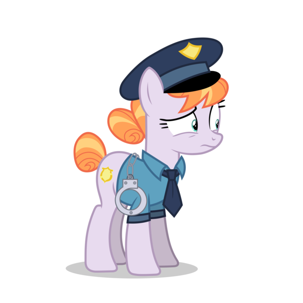 Size: 5500x5500 | Tagged: safe, alternate version, artist:gypsykumquat, derpibooru import, copper top, earth pony, pony, the gift of the maud pie, .svg available, absurd resolution, clothes, cuffs, female, image, inkscape, necktie, png, police officer, police pony, police uniform, show accurate, simple background, solo, transparent background, vector